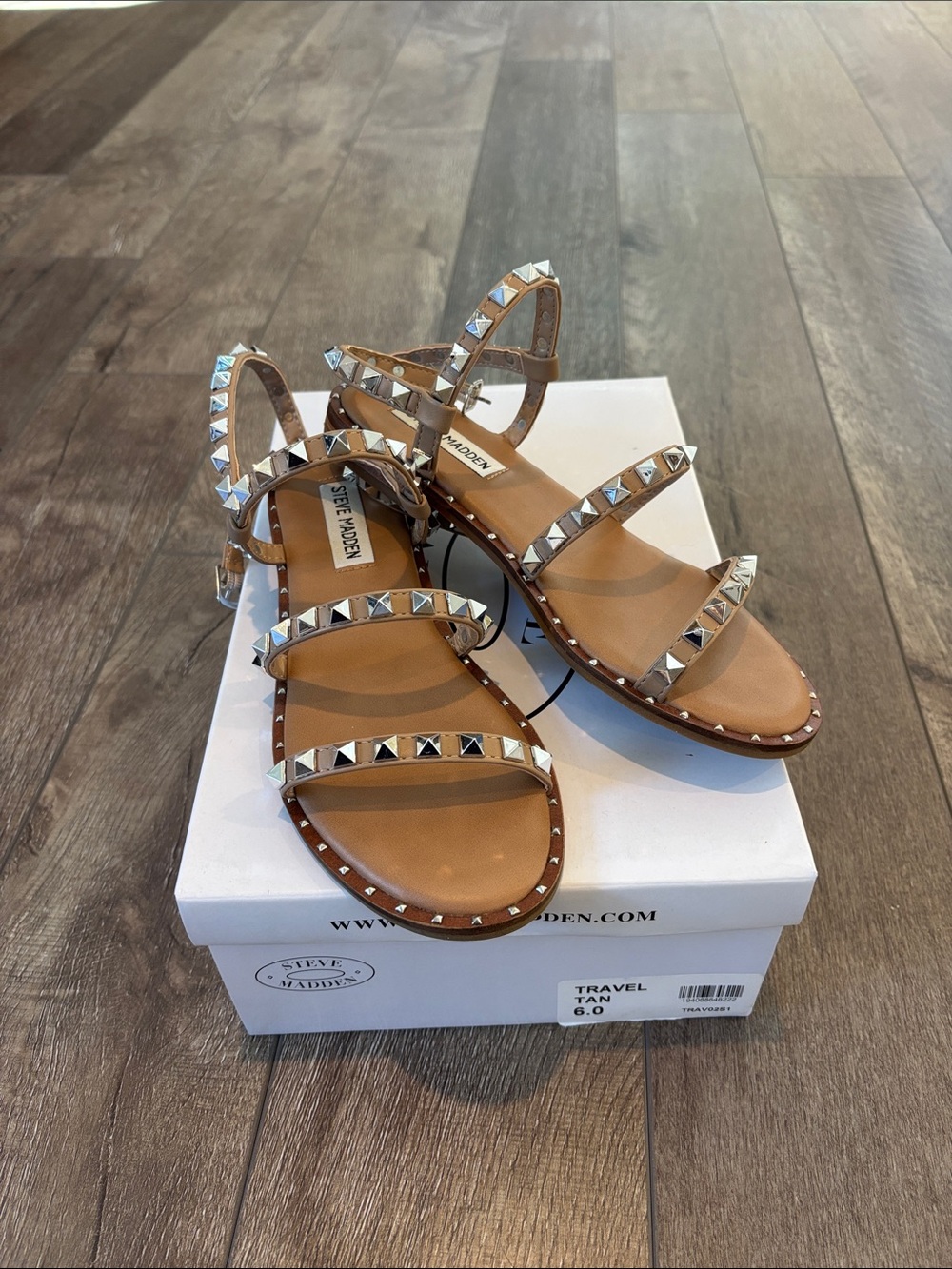 Steve Madden Tan Studded Strappy Gladiator Sandals
